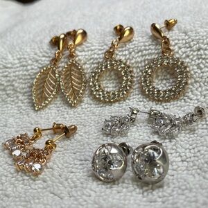 Elegant Gold-Tone Earring Set
